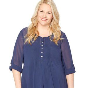 2X Motherhood Maternity Blue Plus Size Blouse